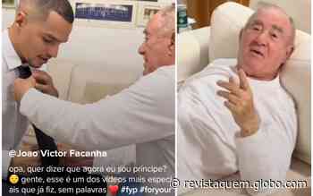 Renato Aragão ensina genro a dar nó em gravata: "Parecendo a do Didi" - QUEM Acontece