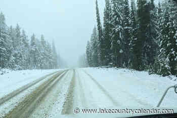 Drive carefully: Snow spotted on road to Apex from Penticton – Lake Country Calendar - Lake Country Calendar