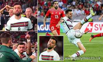Nations League: Bruno Fernandes seems to shout 'f*** you' while storming towards Switzerland's bench - Daily Mail