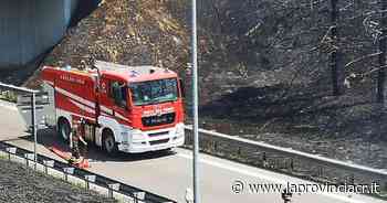 Fiamme tra le sterpaglie nei pressi dell'Autogrill di Cremona - La Provincia di Cremona e Crema