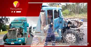 ¡Destrozó el tráiler en carreterazo, en Acajete! - Vanguardia de Veracruz
