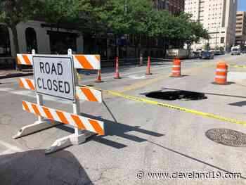 Sinkhole closes St. Clair Avenue in downtown Cleveland - Cleveland 19 News
