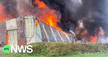 BEKIJK - Uitslaande brand bij verhuurbedrijf Crossport in Wachtebeke is niet aangestoken - Vlaamse Radio- en Televisieomroeporganisatie