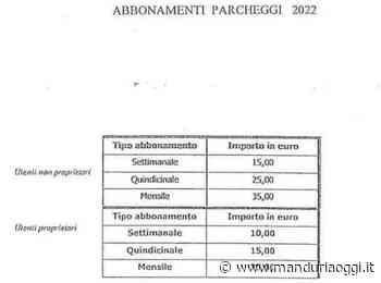 MARINE DI MANDURIA - Da oggi entrano in vigore i parcheggi a pagamento: ecco quanto costeranno gli abbonamenti - ManduriaOggi