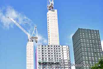 The main tower in Croydon’s latest tallest building is nearly complete