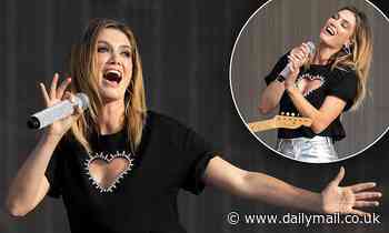 Delta Goodrem performs in Texas alongside the Backstreet Boys - Daily Mail