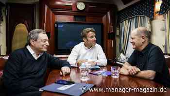 Olaf Scholz, Emmanuel Macron und Mario Draghi: Regierungschefs zu Besuch bei Wolodymyr Selenskyj