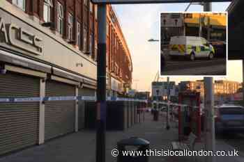 Police tape off Cranbrook Road in Gants Hill after stabbing
