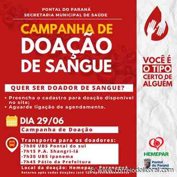 Pontal levará moradores para doar sangue em Paranaguá - Correio do Litoral