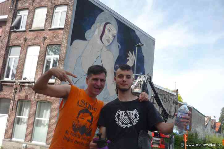 Spaanse graffitikunstenaar spuit ‘De vrouw van de Bommel’ op gevel Stationsparking