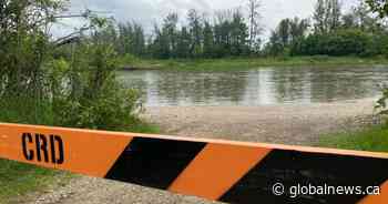 Red Deer River water levels starting to peak, flood warning issued for Clearwater River