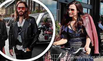 Famke Janssen displays her toned legs in a lace mini dress to join edgy Jared Leto at charity event - Daily Mail
