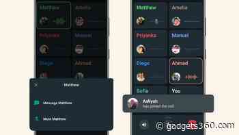 WhatsApp Group Voice Calls Updated With Options to Mute, Message Specific Participants