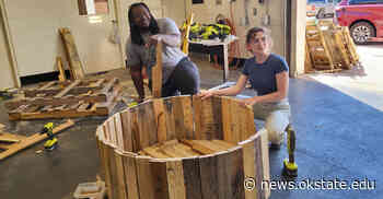 Landscape architecture students design and construct seating for Centennial Garden - Oklahoma State University
