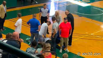 Basketball player, who is also a firefighter, helps save life of referee during game