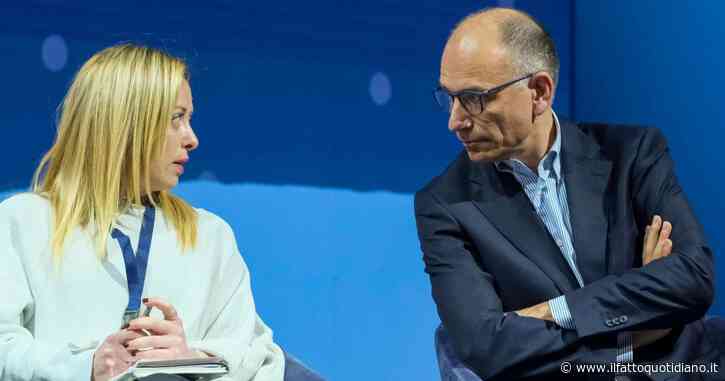 Meloni accusa Letta di essere a favore ‘dell’abisso della morte’. Interviene Bonaccini: ‘Toglietele il fiasco’. Protestano i presidenti Fdi