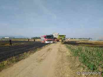 Fiamme vicino al radiofaro fra Saronno e Gerenzano, danneggiata anche mietitrebbia - ilSaronno