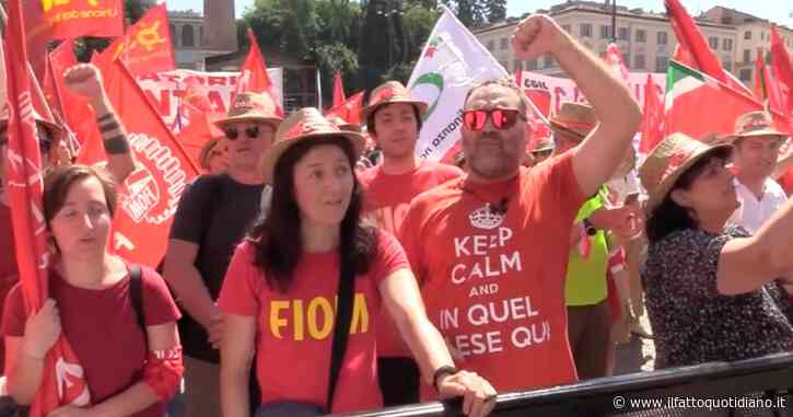 Piazza del Popolo si colora di rosso per manifestazione Cgil “Pace, lavoro, giustizia sociale e democrazia”
