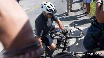 Biden is 'fine' after falling off his bike in Delaware, White House says