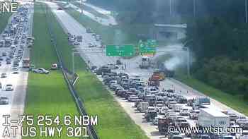 Woman killed in crash on I-75 from detached gas tanks, troopers say - WTSP.com