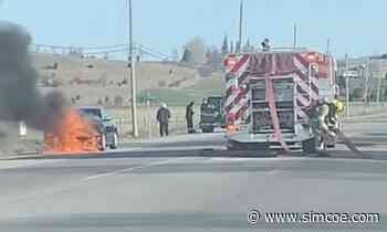 VIDEO: New Tecumseth fire crews put out car fire in Alliston - simcoe.com