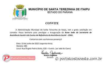 Santa Terezinha de Itaipu inaugura nesta segunda-feira, 13, a nova sede da secretaria de Assistência Social e do CRAS - Portal Costa Oeste