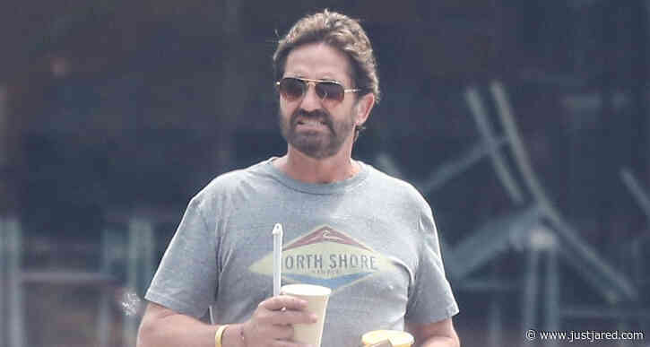 Gerard Butler Goes for Juice Run During Day Out in Brentwood
