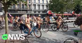 Naaktfietser krijgt klap tijdens manifestatie in Brussel - VRT NWS