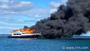 Video: 72-foot yacht ablaze in New Hampshire river