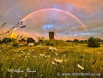 PICTURES: Oxfordshire photographers snap firey sky with rainbow