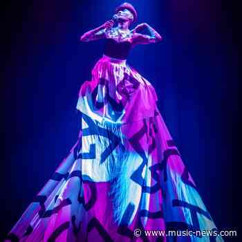 Grace Jones wraps her Meltdown festival in spectacular 30-foot Keith Haring inspired dress