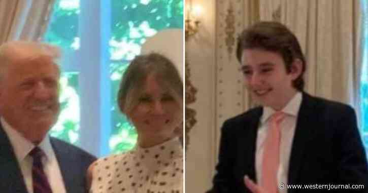 Mothers Day Photo of Barron Trump Goes Viral After People Realize Just How Big Trump's Youngest Son Is