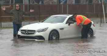 A wet Monday in Saskatoon as flooding occurs across the city