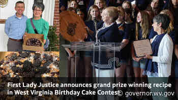 First Lady Justice announces grand prize winning recipe in West Virginia Birthday Cake Contest - Governor Jim Justice
