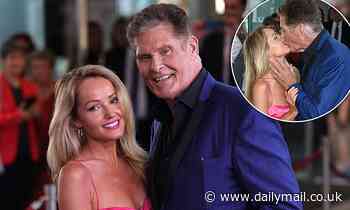 David Hasselhoff, 69, and Hayley Roberts, 42, share a kiss at the Monte-Carlo Television Festival - Daily Mail