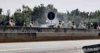 Brand aan oplegger op E314 in Boorsem | Maasmechelen | hln.be - Het Laatste Nieuws