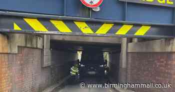 Ooops – van driver in Solihull gets stuck under a bridge - Birmingham Live