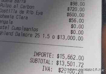 Revisen bien las cuentas... restaurante de Monterrey vende copa de whisky en $13000 Viral Jun 21 , 2022 - Paralelo 19