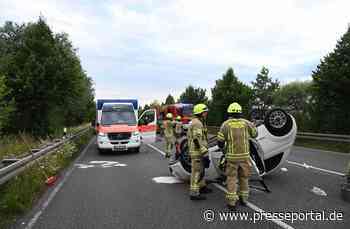 FW Pulheim: PKW überschlug sich auf Bundesstraße