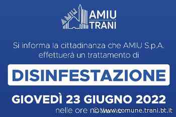 DISINFESTAZIONE AEREA NELLA NOTTE TRA MERCOLEDI' E GIOVEDI' - Città di Trani