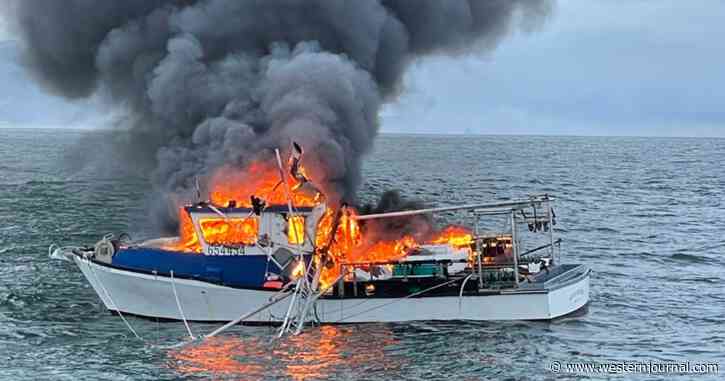 Good Samaritan Beats Coast Guard to Rescue Fisherman After His Boat Erupts in Flames