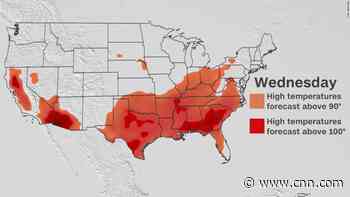 The worst of America's latest heat wave is expected to be in the South