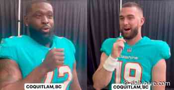 Miami Dolphins players struggle to pronounce Coquitlam correctly (VIDEO) | Offside - Daily Hive