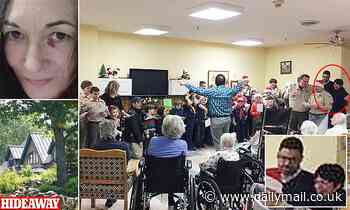 Ghislaine Maxwell and Scott Borgerson are pictured together at a 2017 nursing home holiday party - Daily Mail