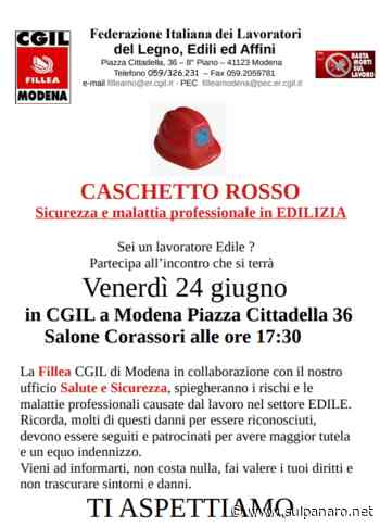 "Caschetto rosso", anche a Mirandola e Carpi incontri dedicati ai lavoratori edili su sicurezza e malattie professionali - SulPanaro