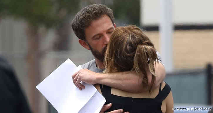 Ben Affleck Gets a Kiss From Fiancee Jennifer Lopez on Set of New 'Nike' Movie