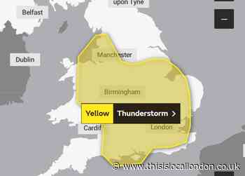 Met Office London forecast as yellow thunderstorm warning issued