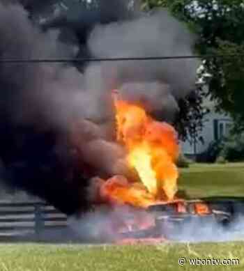 Fence painting materials and truck engulfed in flames on Concord Road in Madison - WBONTV