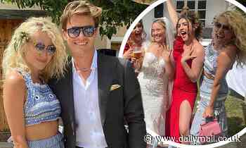 Newlyweds Pixie Lott and Oliver Cheshire dress to impress as they enjoy a pals Spanish wedding - Daily Mail