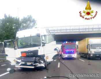 Incidente gravissimo sull'Autostrada A4, coinvolti quattro camion - Prima Merate